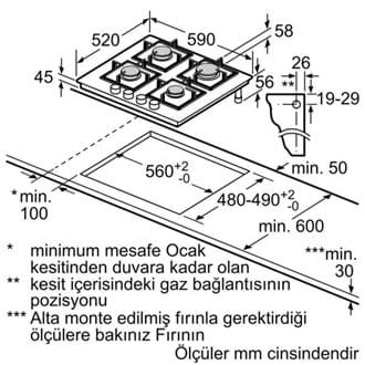 Siemens EP6A6PB20 Gazlı Ocak 60 cm