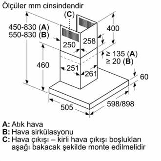 Siemens LC67BBK00T 60cm Duvar tipi davlumbaz