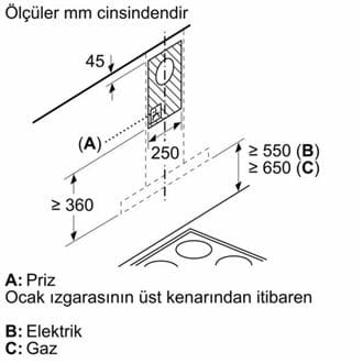 Siemens LC67BBK00T 60cm Duvar tipi davlumbaz