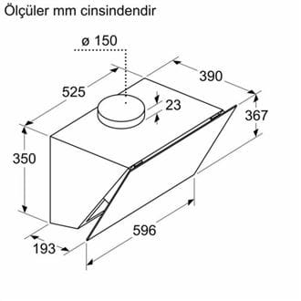 Siemens LC67KPJ60T 60cm Duvar tipi davlumbaz