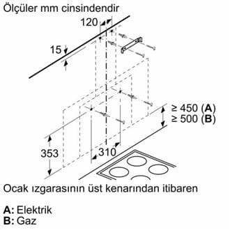 Siemens LC95FCJ20T 90cm Duvar tipi davlumbaz